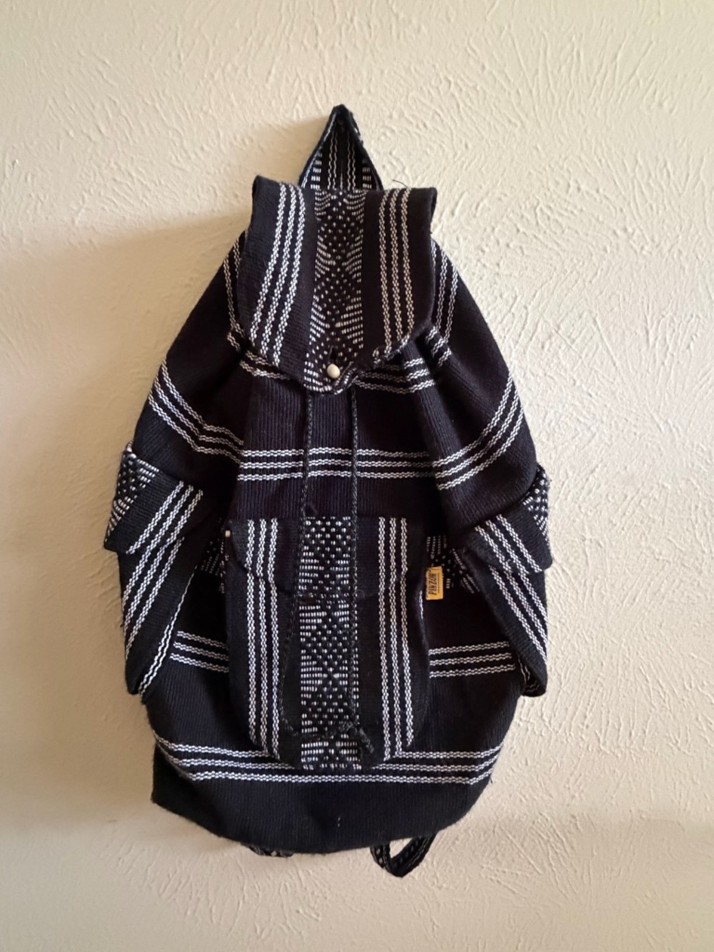Black & White Woven Baja Backpack